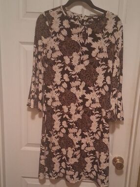 Tommy Hilfiger Black Dress with Cream Floral Print